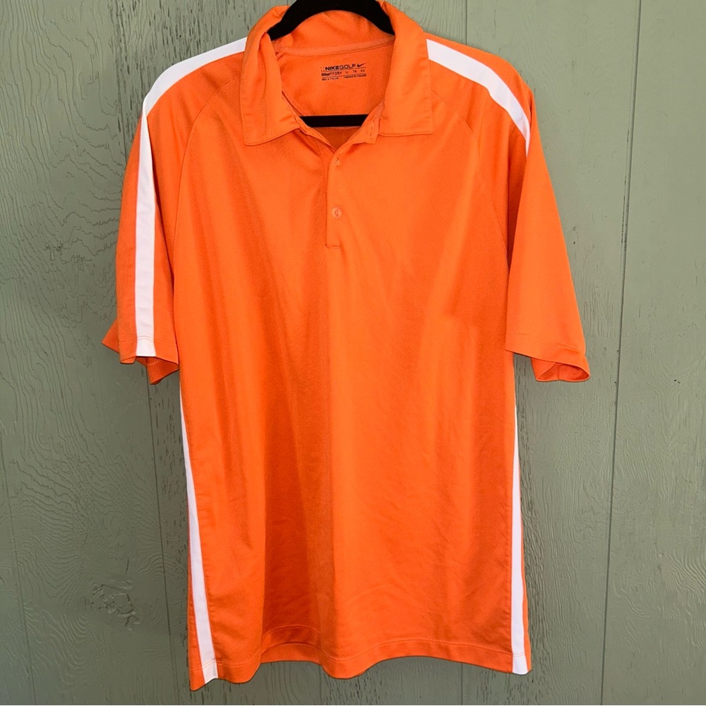 Nike GOLF POLO men’s XL orange and white